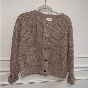 entro Taupe Button Front Pocket Cardigan